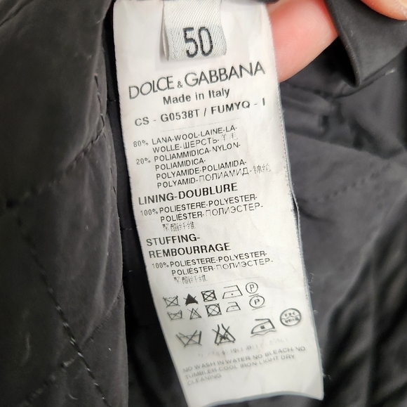 Dolce & Gabbana Men's Double Breasted Black Wool Pea Coat Size 50 EU - Picture 15 of 16